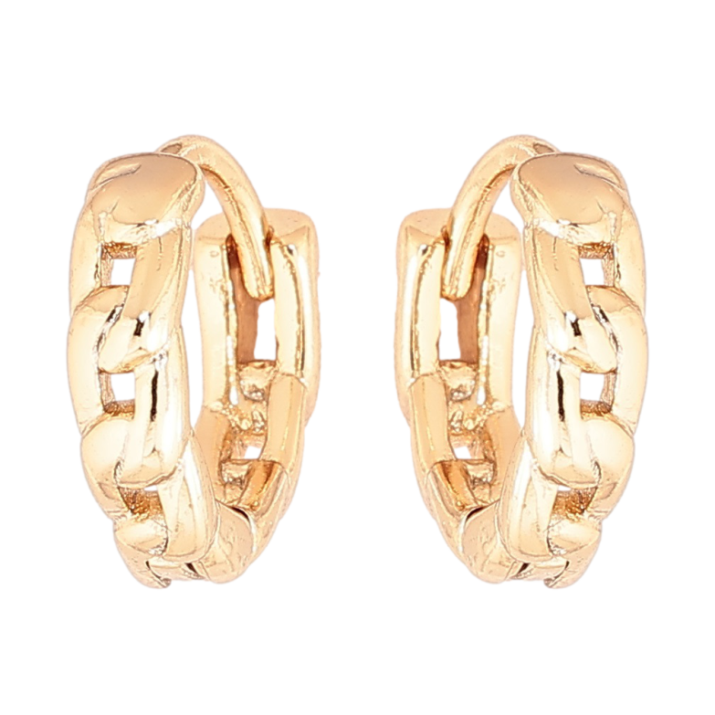 Сережки Xuping Позолота 18K колечка «Візерунок ланцюжок» фото №2 Сережки Xuping Позолота 18K колечка «Візерунок ланцюжок» фото №2