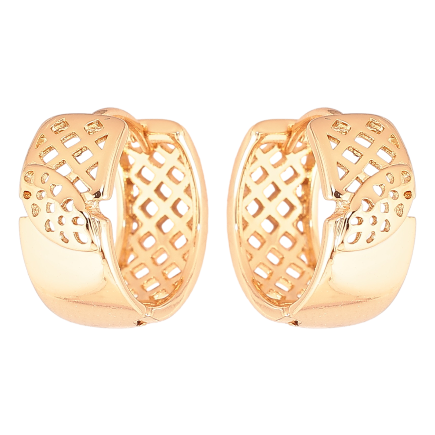 Серьги Xuping Позолота 18K колечки Декоративный резной орнамент фото №1 Серьги Xuping Позолота 18K колечки Декоративный резной орнамент фото №1