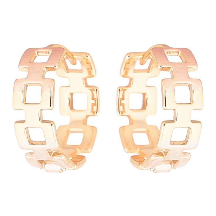 Серьги Xuping Позолота 18K колечки Декоративный узор с покраской эмалью фото №7 Серьги Xuping Позолота 18K колечки Декоративный узор с покраской эмалью фото №7