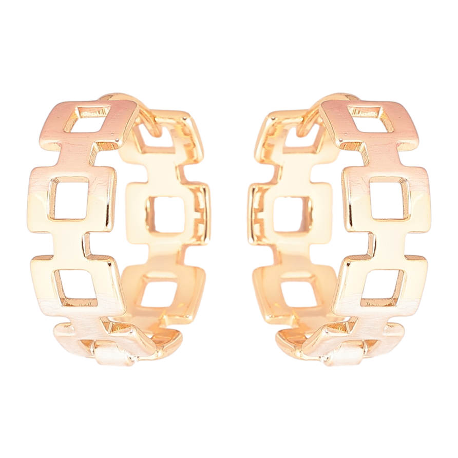 Серьги Xuping Позолота 18K колечки Декоративный узор с покраской эмалью фото №1 Серьги Xuping Позолота 18K колечки Декоративный узор с покраской эмалью фото №1