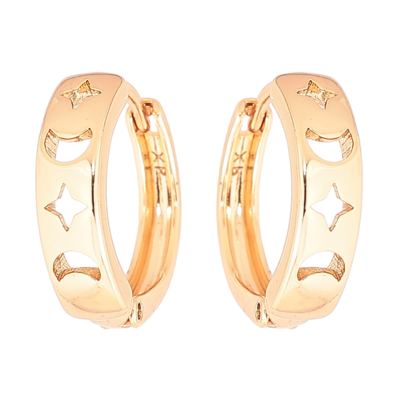 Серьги Xuping Позолота 18K колечки Декоративный узор фото №1 Серьги Xuping Позолота 18K колечки Декоративный узор фото №1