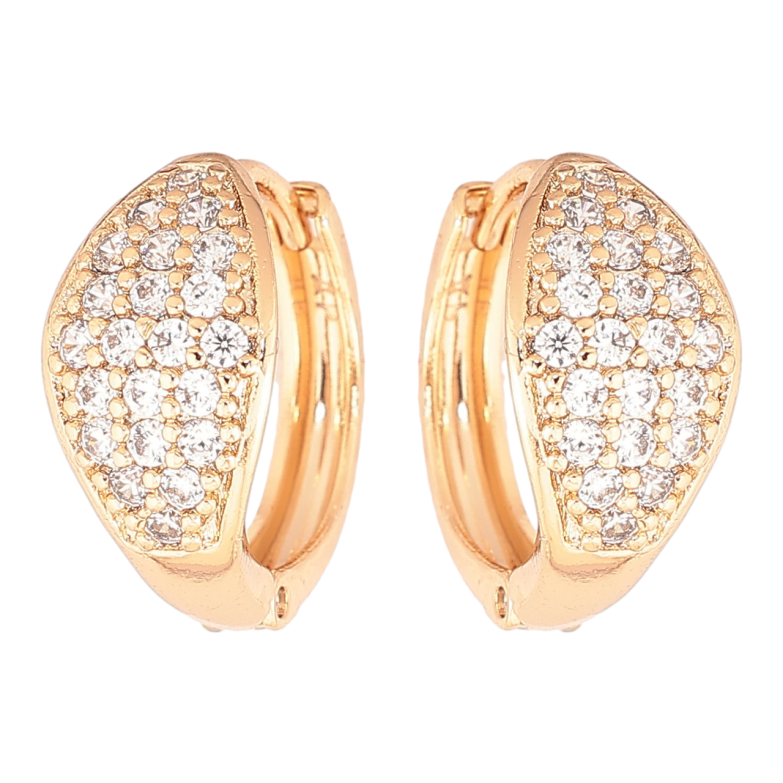 Сережки Xuping Позолота 18K колечка «Інкрустація кристалами» фото №3 Сережки Xuping Позолота 18K колечка «Інкрустація кристалами» фото №3