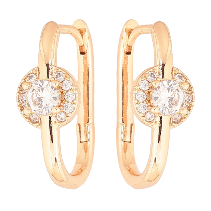 Сережки Xuping Позолота 18K колечка «Овальні з кристальним візерунком» фото №24