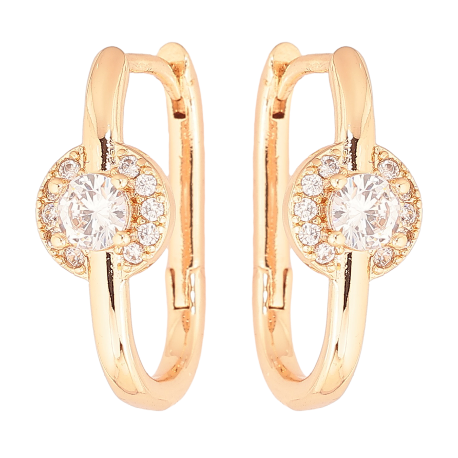 Сережки Xuping Позолота 18K колечка «Овальні з кристальним візерунком» фото №1 Сережки Xuping Позолота 18K колечка «Овальні з кристальним візерунком» фото №1