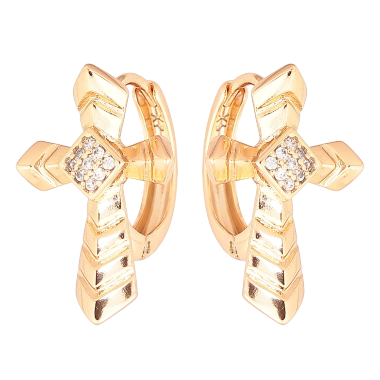 Сережки Xuping Позолота 18K колечка «Хрестики» фото №6 Сережки Xuping Позолота 18K колечка «Хрестики» фото №6