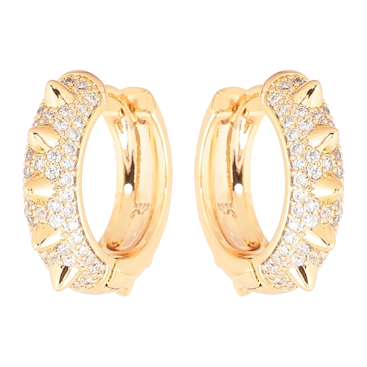 Сережки Xuping Позолота 18K колечка «Інкрустація кристалами з шипами» фото №10