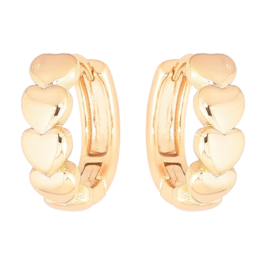 Сережки Xuping Позолота 18K колечка «Сердечка» фото №1 Сережки Xuping Позолота 18K колечка «Сердечка» фото №1