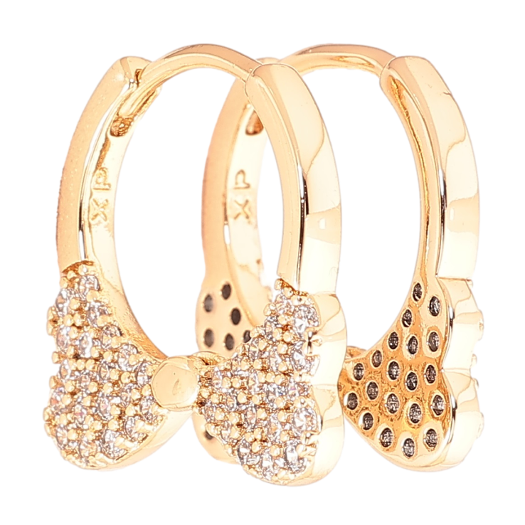Сережки Xuping Позолота 18K колечка «Банти з інкрустацією кристалами» фото №7