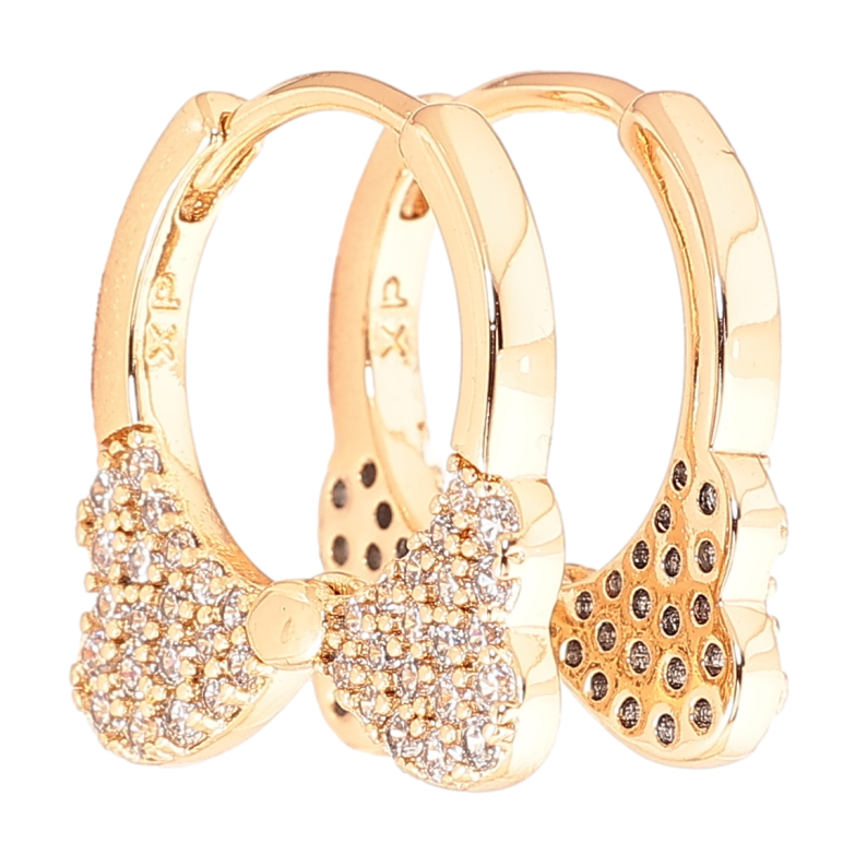 Сережки Xuping Позолота 18K колечка «Банти з інкрустацією кристалами» фото №1 Сережки Xuping Позолота 18K колечка «Банти з інкрустацією кристалами» фото №1