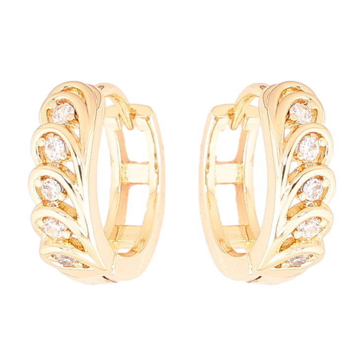 Серьги Xuping Позолота 18K колечки Узор с кристаллами фото №21 Серьги Xuping Позолота 18K колечки Узор с кристаллами фото №21
