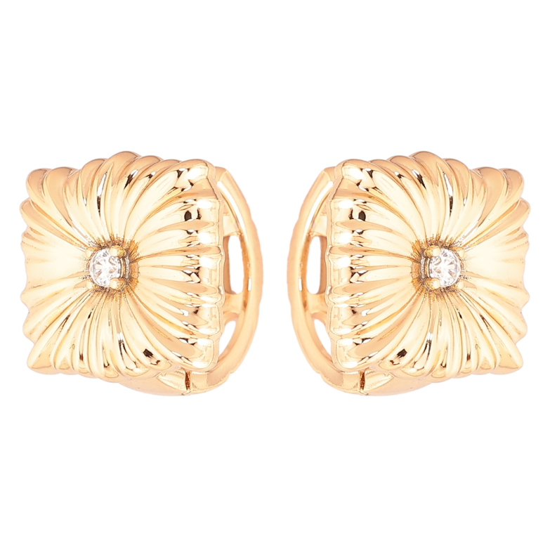 Сережки Xuping Позолота 18K колечка «Декоративний візерунок» фото №1 Сережки Xuping Позолота 18K колечка «Декоративний візерунок» фото №1