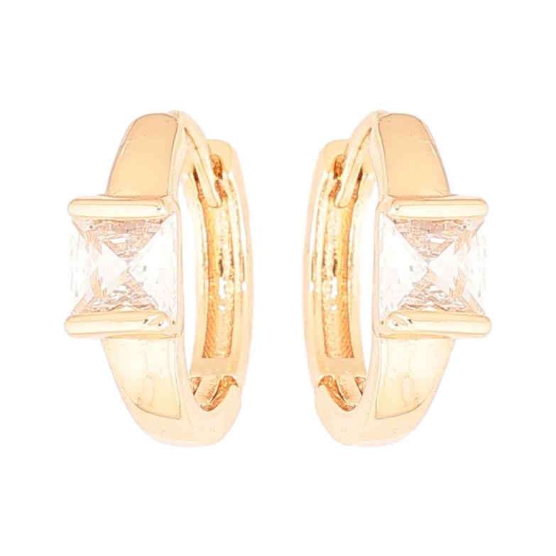 Сережки Xuping Позолота 18K колечка «Кристальні вставки» фото №6 Сережки Xuping Позолота 18K колечка «Кристальні вставки» фото №6