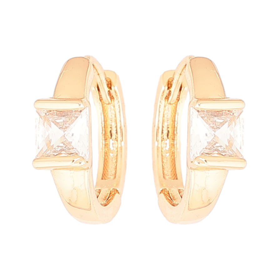 Серьги Xuping Позолота 18K колечки Кристальные вставки фото №1 Серьги Xuping Позолота 18K колечки Кристальные вставки фото №1