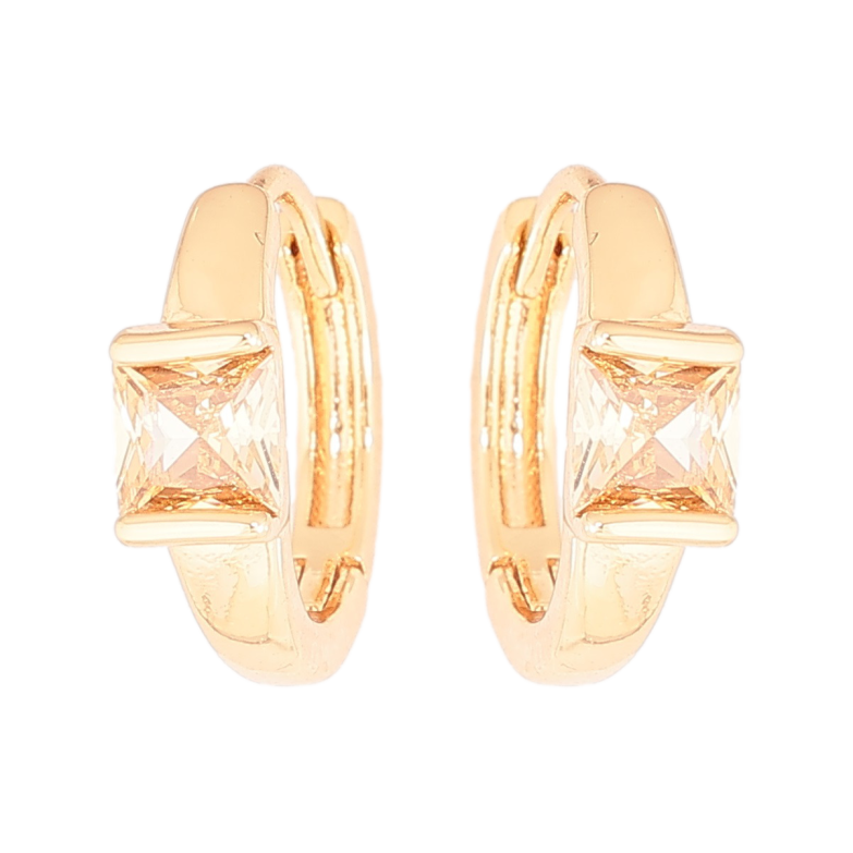 Серьги Xuping Позолота 18K колечки Вставки золотистые кристаллы фото №5 Серьги Xuping Позолота 18K колечки Вставки золотистые кристаллы фото №5
