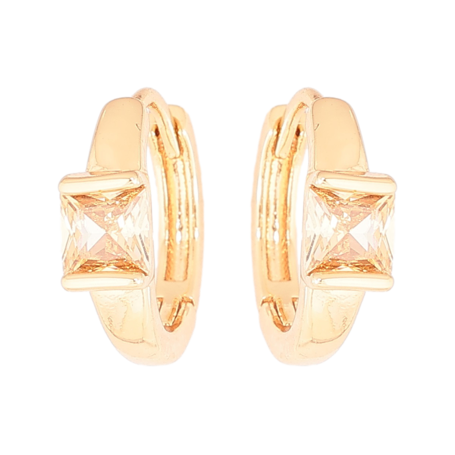 Серьги Xuping Позолота 18K колечки Вставки золотистые кристаллы фото №1 Серьги Xuping Позолота 18K колечки Вставки золотистые кристаллы фото №1
