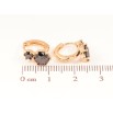 Сережки Xuping Позолота 18K колечка «Два чорних кристали» фото №2
