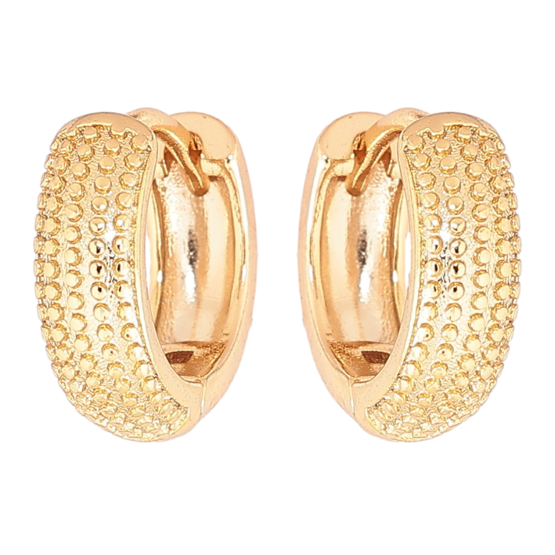 Сережки Xuping Позолота 18K колечка «Декоративний візерунок» фото №3 Сережки Xuping Позолота 18K колечка «Декоративний візерунок» фото №3