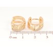 Серьги Xuping Позолота 18K колечки Греческий орнамент с дорожкой кристаллов фото №2 Серьги Xuping Позолота 18K колечки Греческий орнамент с дорожкой кристаллов фото №2