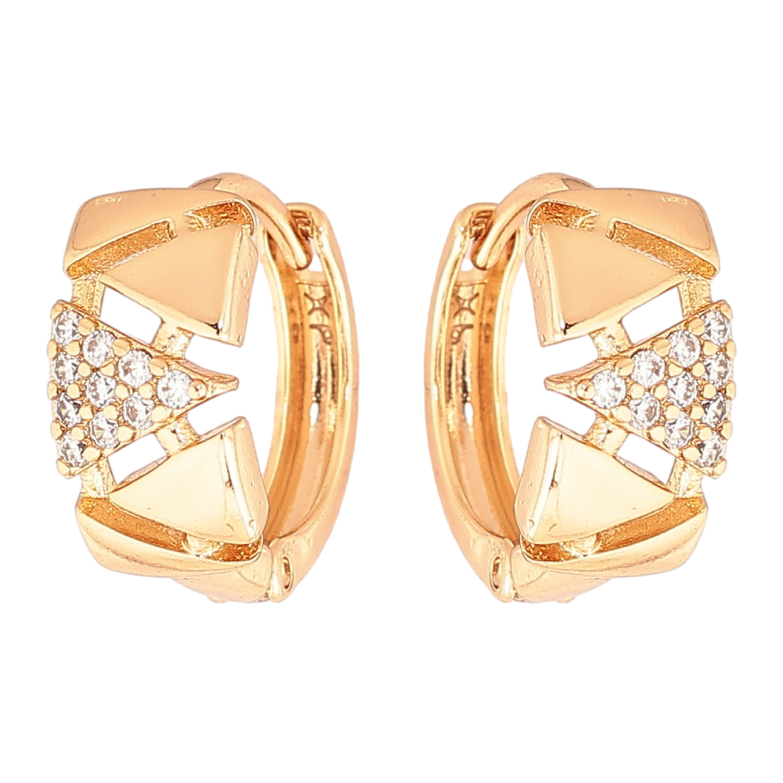 Сережки Xuping Позолота 18K колечка «Візерунок з кристалами» фото №6 Сережки Xuping Позолота 18K колечка «Візерунок з кристалами» фото №6