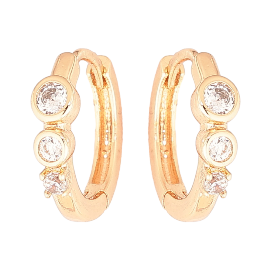 Серьги Xuping Позолота 18K колечки Узор с кристаллами фото №1 Серьги Xuping Позолота 18K колечки Узор с кристаллами фото №1