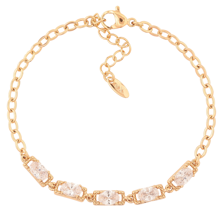 Браслет Xuping Позолота 18K «Ланцюжок з кристалами» довжина з доп.ланцюжком 17-20см х 3-4мм фото №15