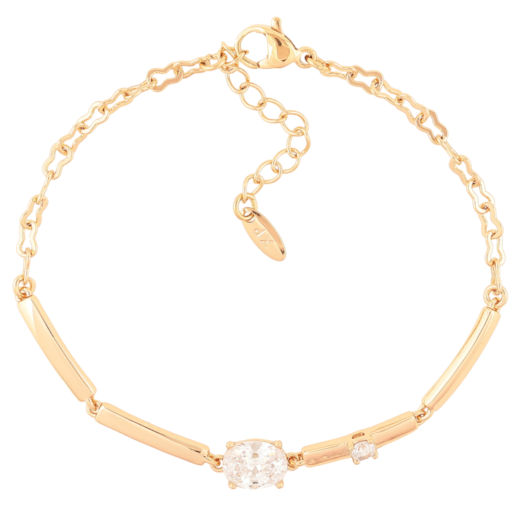 Браслет Xuping Позолота 18K «Ланцюжок з кристалами» довжина з доп.ланцюжком 17-20см х 3мм фото №3 Браслет Xuping Позолота 18K «Ланцюжок з кристалами» довжина з доп.ланцюжком 17-20см х 3мм фото №3