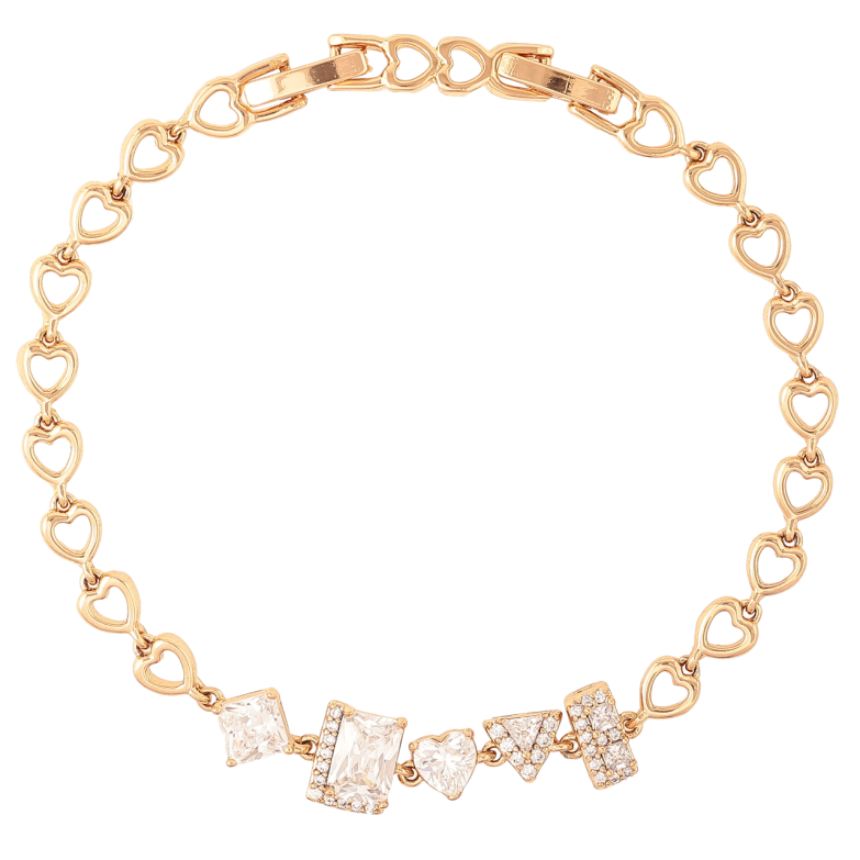 Браслет Xuping Позолота 18K «Сердечка зі вставкою з кристалів» довжина з доп.замком 17,19см х 5-8мм фото №13 Браслет Xuping Позолота 18K «Сердечка зі вставкою з кристалів» довжина з доп.замком 17,19см х 5-8мм фото №13