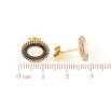 Серьги Xuping TTM Stainless Steel цвет 14К пусеты Овалы с узором черной эмалью и жемчужными вставками фото №2 Серьги Xuping TTM Stainless Steel цвет 14К пусеты Овалы с узором черной эмалью и жемчужными вставками фото №2