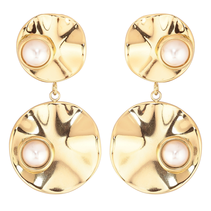 Серьги Xuping TTM Stainless Steel цвет 14К пусеты Декоративные подвески с жемчужинами фото №21