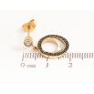 Серьги Xuping TTM Stainless Steel цвет 14К пусеты Круглые подвески с греческим узором черной эмалью фото №2 Серьги Xuping TTM Stainless Steel цвет 14К пусеты Круглые подвески с греческим узором черной эмалью фото №2