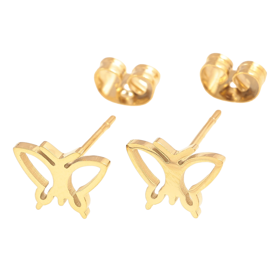 Серьги Xuping TTM Stainless Steel цвет 14К пусеты Бабочки фото №1 Серьги Xuping TTM Stainless Steel цвет 14К пусеты Бабочки фото №1