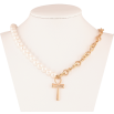 Колье Xuping Позолота 18K Цепочка с жемчужной нитью и крестом Анх длинна 42-47см х 6мм фото №2 Колье Xuping Позолота 18K Цепочка с жемчужной нитью и крестом Анх длинна 42-47см х 6мм фото №2