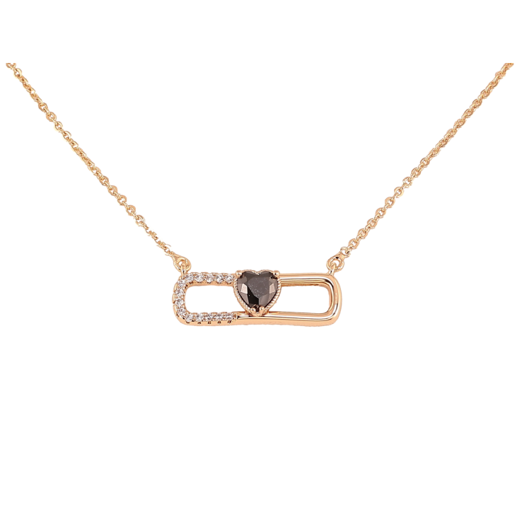 Подвеска на цепочке Xuping Позолота 18K Узор с черным кристальным сердечком длинна 42-45см х 1.5мм фото №24