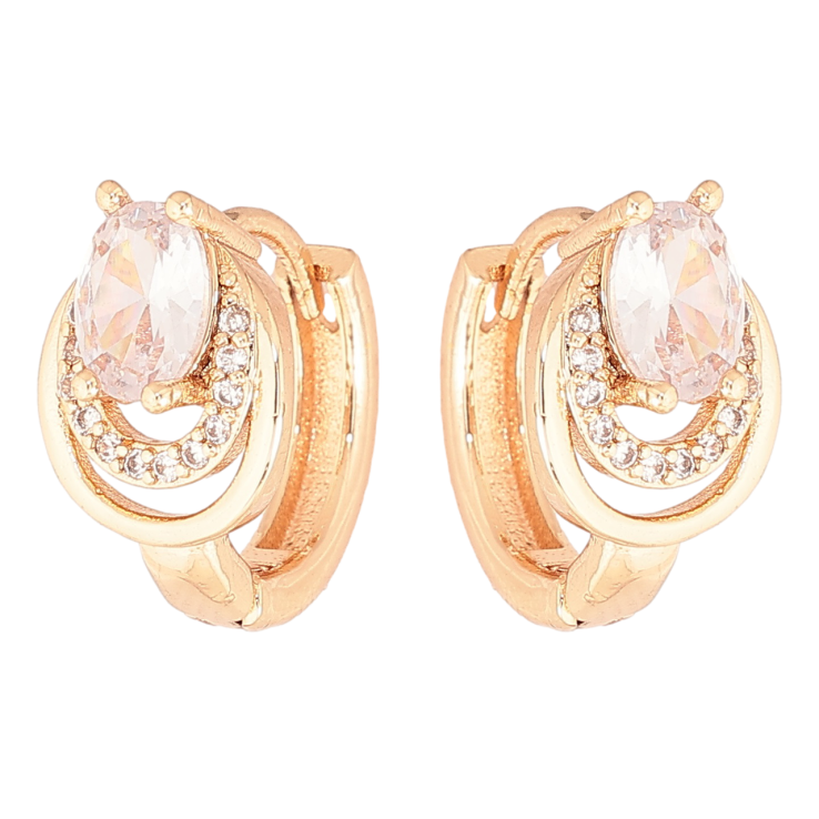 Серьги Xuping M&L Цвет 18K колечки Узор с кристаллами фото №14 Серьги Xuping M&L Цвет 18K колечки Узор с кристаллами фото №14