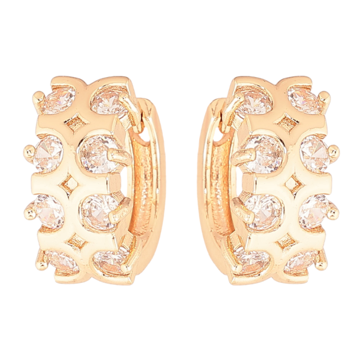 Серьги Xuping M&L Цвет 18K колечки Узор с вставками кристаллов фото №11 Серьги Xuping M&L Цвет 18K колечки Узор с вставками кристаллов фото №11