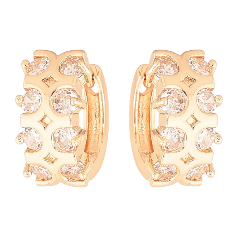 Сережки Xuping M&L Колір 18K колечка «Візерунок з вставками кристалів» фото №3