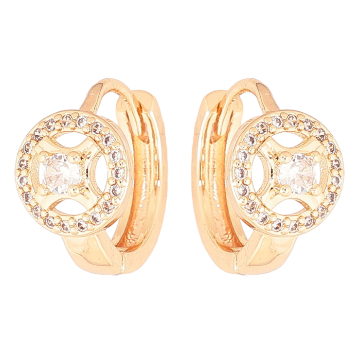Серьги Xuping M&L Цвет 18K колечки Круглый узор с кристаллами фото №16 Серьги Xuping M&L Цвет 18K колечки Круглый узор с кристаллами фото №16