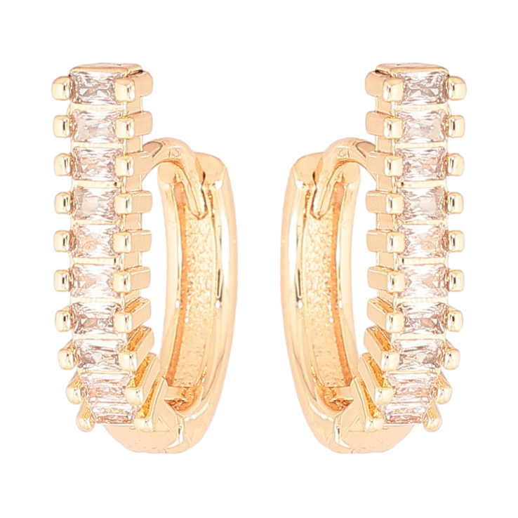 Серьги Xuping M&L Цвет 18K колечки Кристальные дорожки фото №18