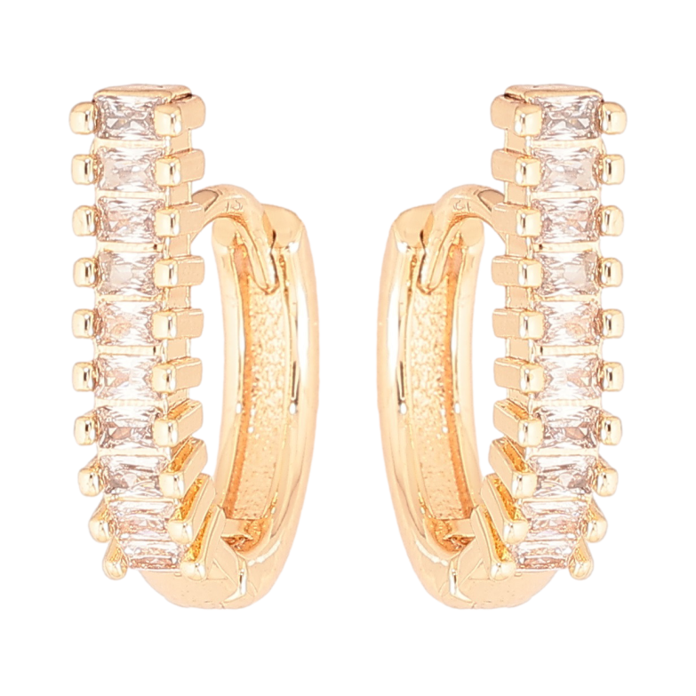 Серьги Xuping M&L Цвет 18K колечки Кристальные дорожки фото №22
