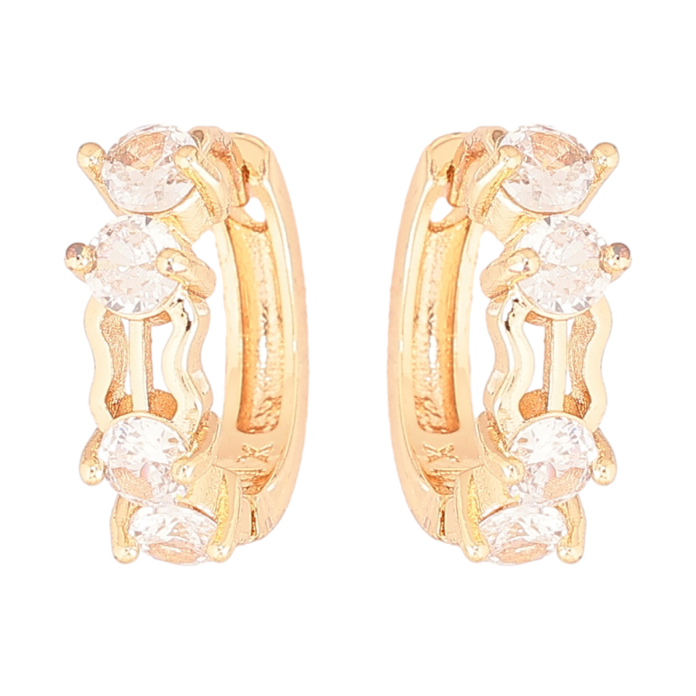 Сережки Xuping M&L Колір 18K колечка «Візерунок з кристалами» фото №2 Сережки Xuping M&L Колір 18K колечка «Візерунок з кристалами» фото №2