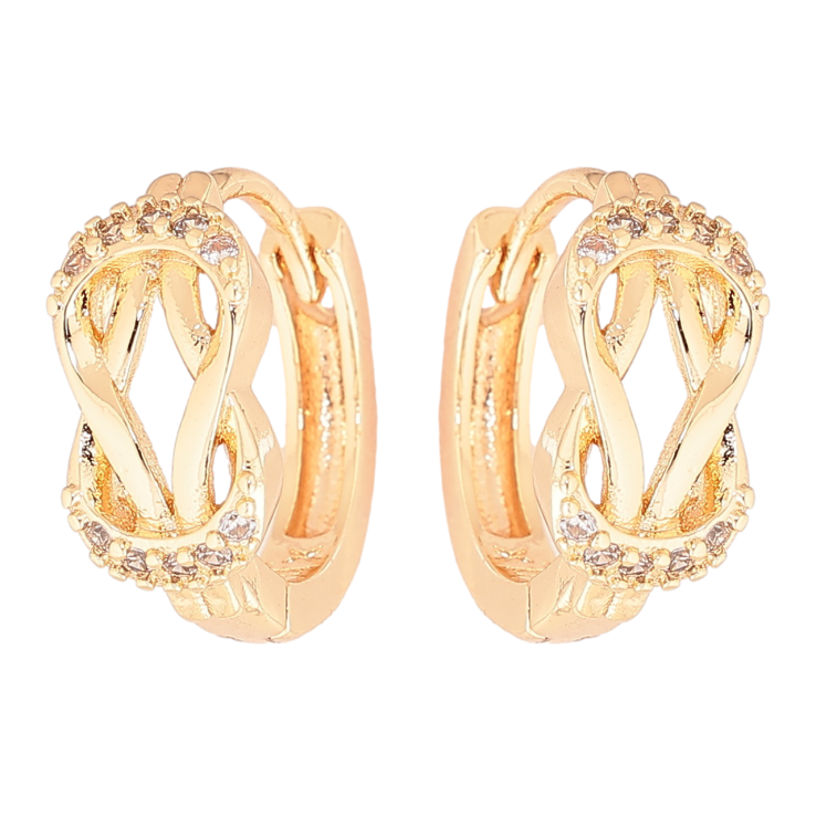 Серьги Xuping M&L Цвет 18K колечки Узор с кристаллами фото №21 Серьги Xuping M&L Цвет 18K колечки Узор с кристаллами фото №21