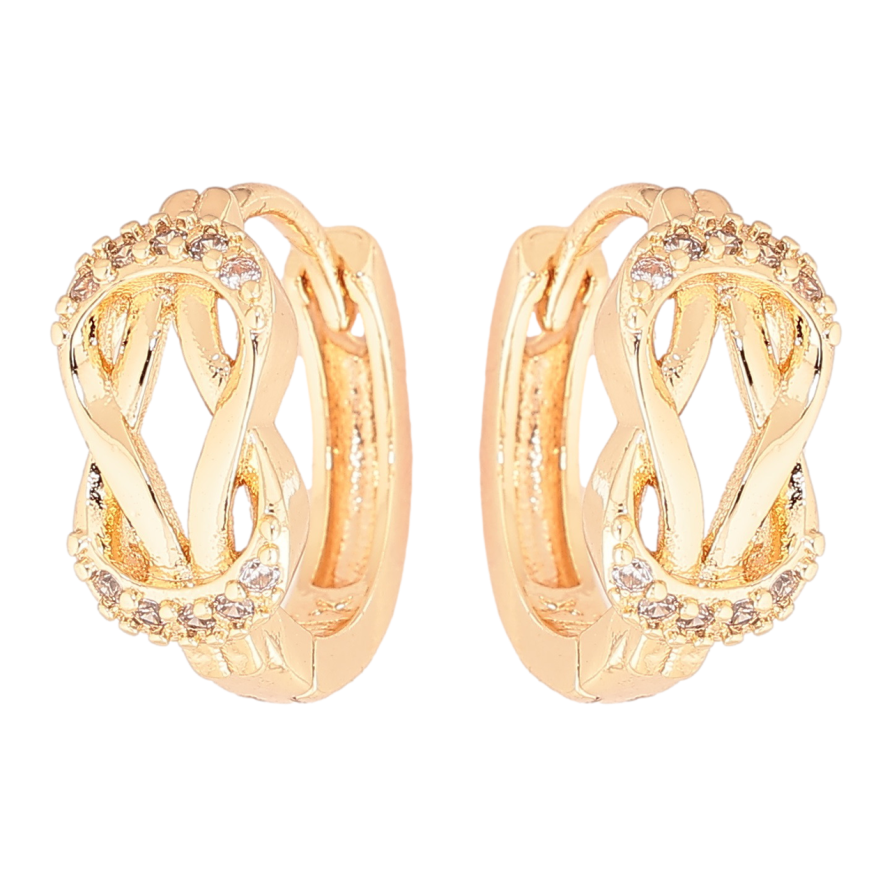 Серьги Xuping M&L Цвет 18K колечки Узор с кристаллами фото №1