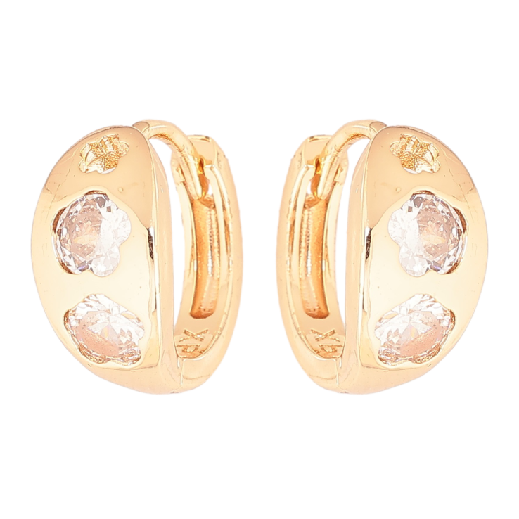 Серьги Xuping M&L Цвет 18K колечки Узор цветочки с кристаллами фото №18 Серьги Xuping M&L Цвет 18K колечки Узор цветочки с кристаллами фото №18