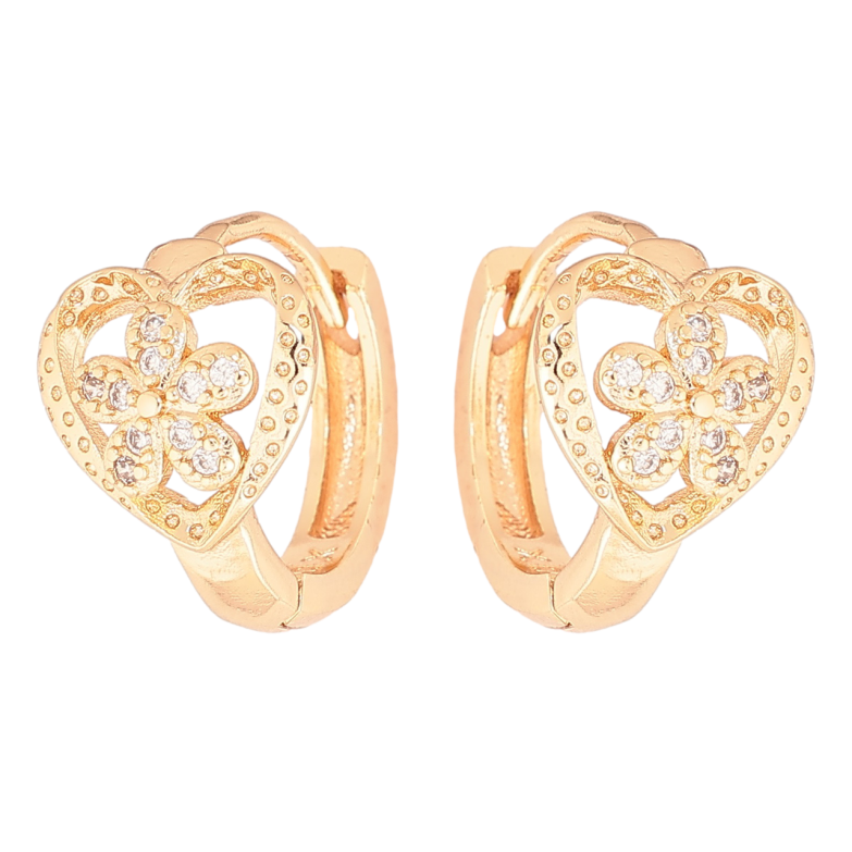 Сережки Xuping M&L Колір 18K колечка «Сердечка з квіточками» фото №23 Сережки Xuping M&L Колір 18K колечка «Сердечка з квіточками» фото №23