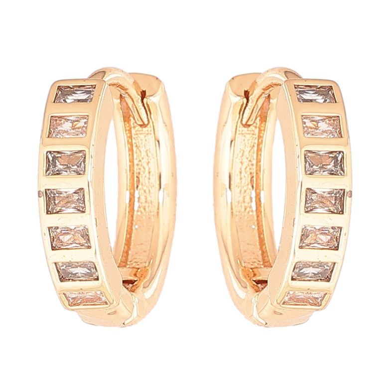 Сережки Xuping M&L Колір 18K колечка «Доріжки кристалів» фото №1 Сережки Xuping M&L Колір 18K колечка «Доріжки кристалів» фото №1