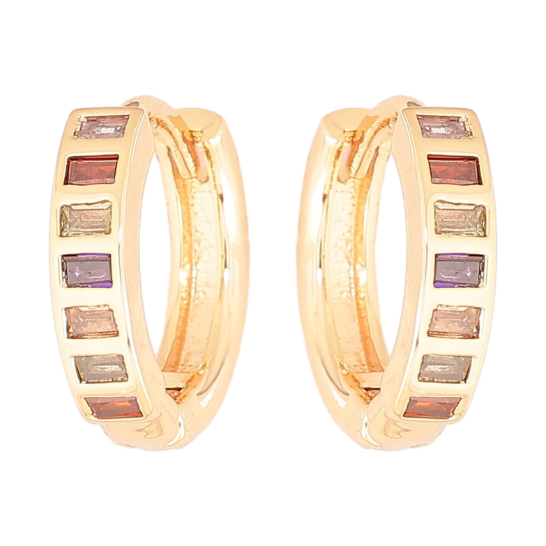 Сережки Xuping M&L Колір 18K колечка «Доріжки різнокольорових кристалів» фото №15 Сережки Xuping M&L Колір 18K колечка «Доріжки різнокольорових кристалів» фото №15
