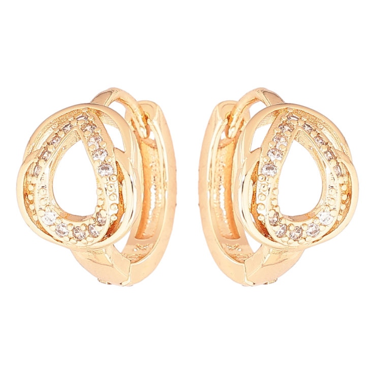 Серьги Xuping M&L Цвет 18K колечки Узор с кристаллами фото №14 Серьги Xuping M&L Цвет 18K колечки Узор с кристаллами фото №14