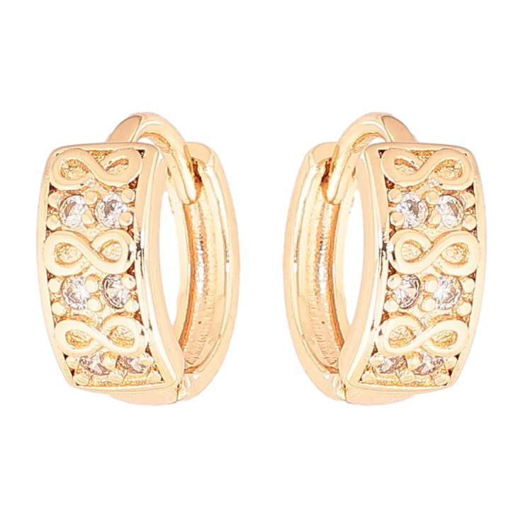 Серьги Xuping M&L Цвет 18K колечки Узор бесконечность с кристаллами фото №3 Серьги Xuping M&L Цвет 18K колечки Узор бесконечность с кристаллами фото №3