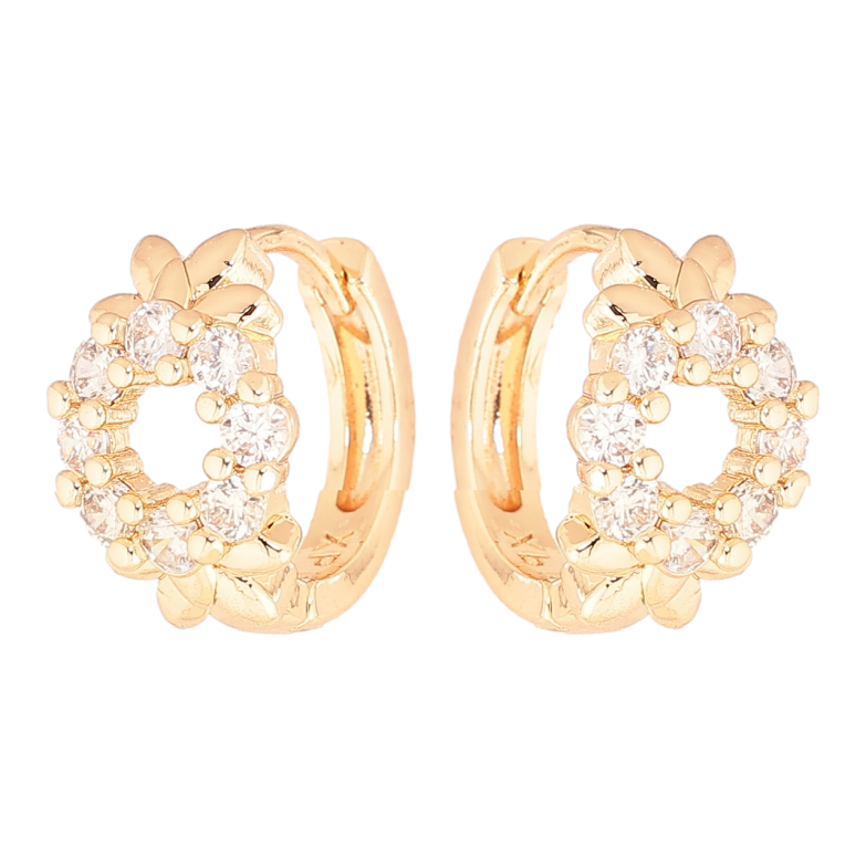 Сережки Xuping M&L Колір 18K колечка «Кришталеві колечка» фото №2 Сережки Xuping M&L Колір 18K колечка «Кришталеві колечка» фото №2