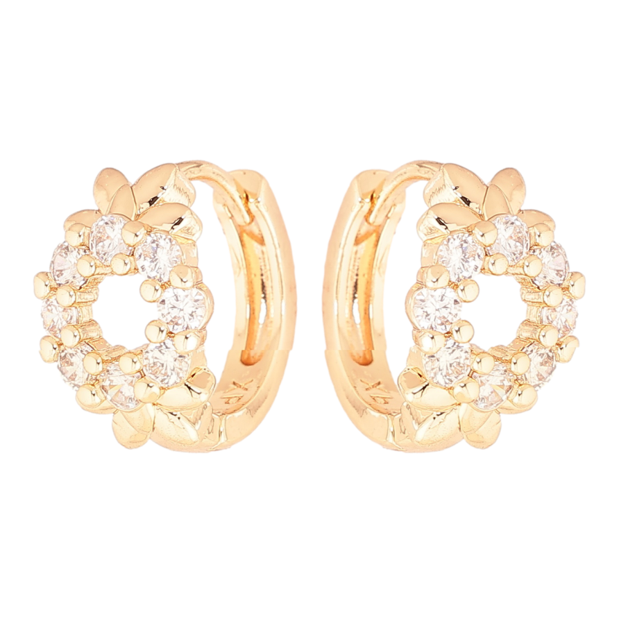 Серьги Xuping M&L Цвет 18K колечки Кристальные колечки фото №1 Серьги Xuping M&L Цвет 18K колечки Кристальные колечки фото №1